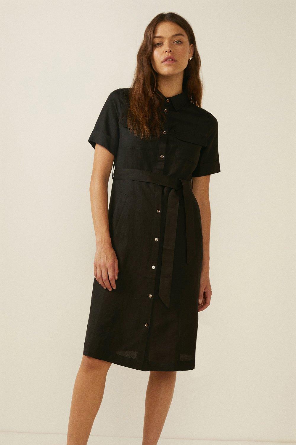 Linen Midi Shirt Dress | Oasis